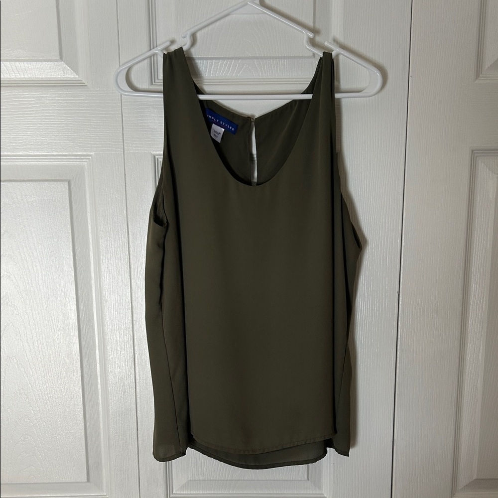 Olive Green Sleeveless Women's Top